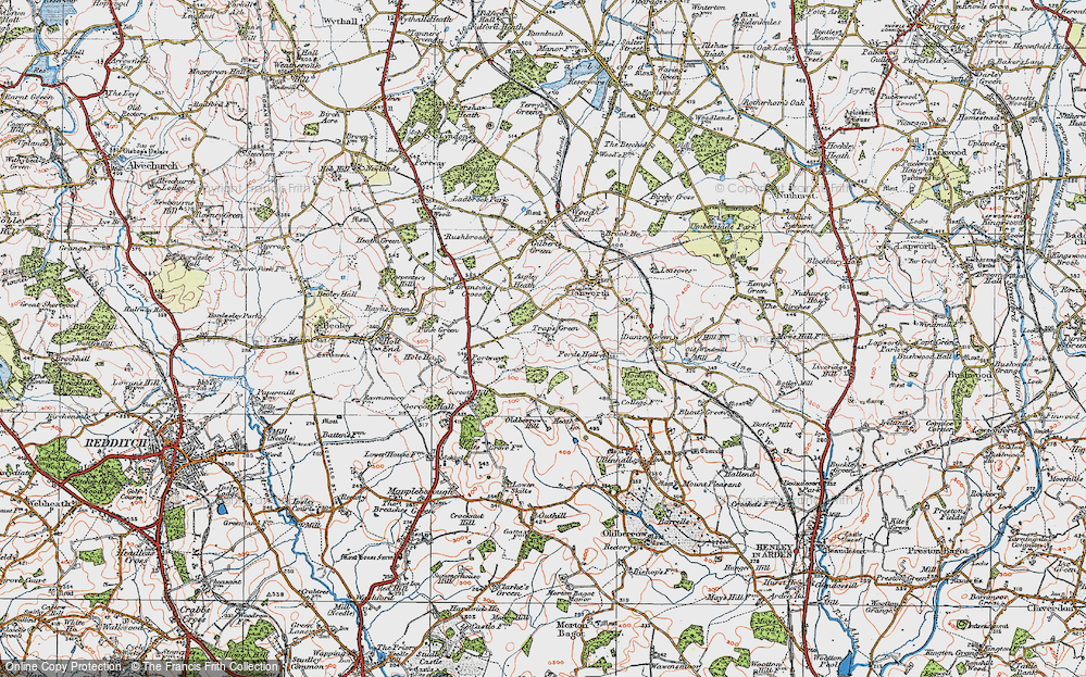 Old Map of Trap's Green, 1919 in 1919