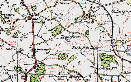 Old map of Trap's Green in 1919