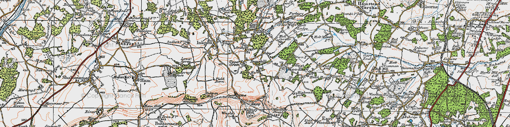 Old map of Trapshill in 1919