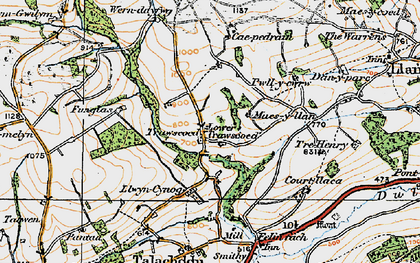 Old map of Trawscoed in 1923