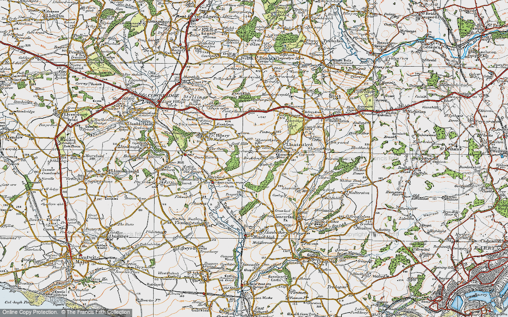 Old Map of Tre-Aubrey, 1922 in 1922