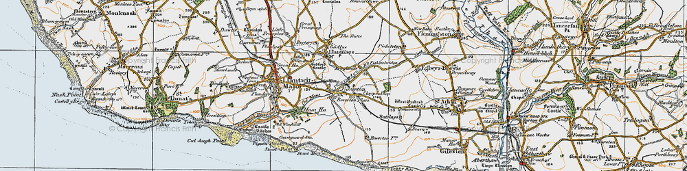 Old map of Tre-Beferad in 1922