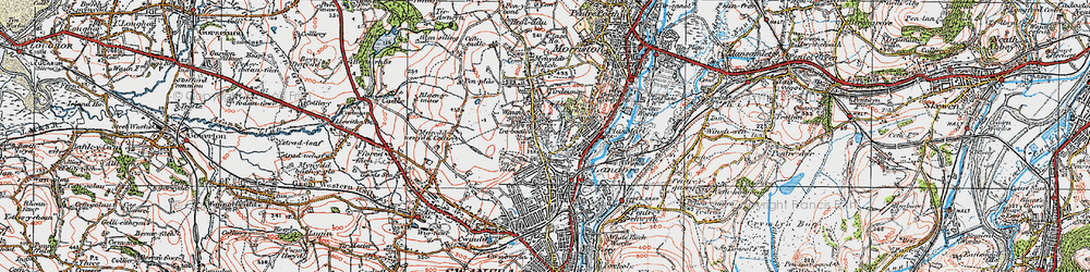 Old map of Tre-boeth in 1923