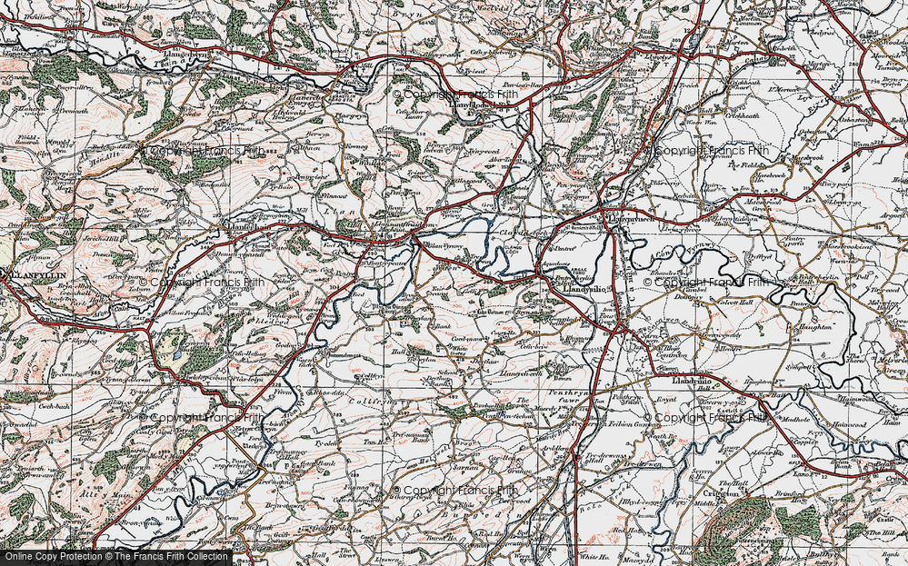 Old Map of Historic Map covering Bronafon in 1921