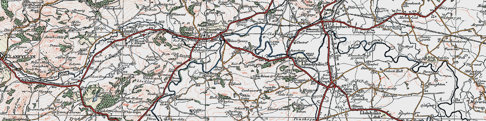 Old map of Bronafon in 1921