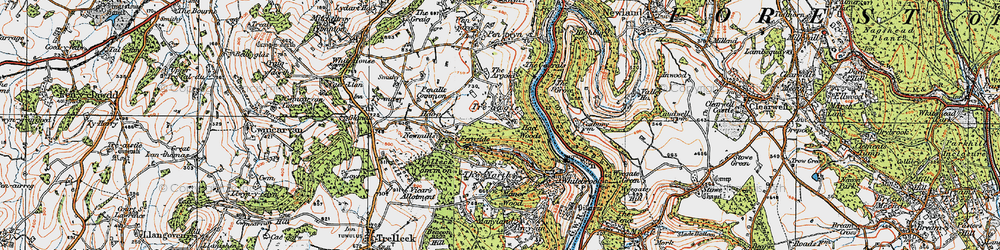 Old map of Tre-gagle in 1919