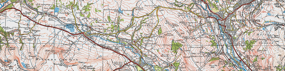 Old map of Tre-Gibbon in 1923