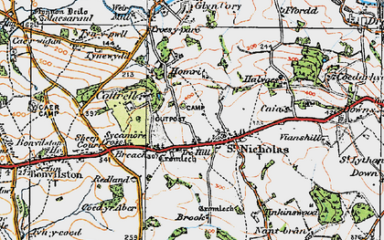 Old map of Tre-hill in 1922