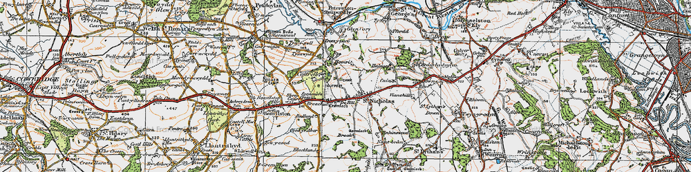Old map of Tre-hill in 1922