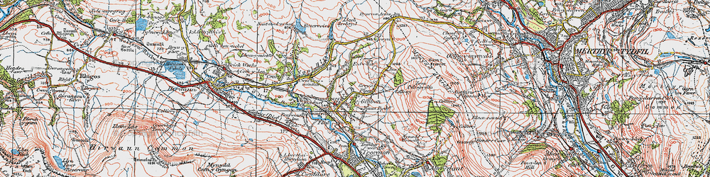 Old map of Tre-Ifor in 1923