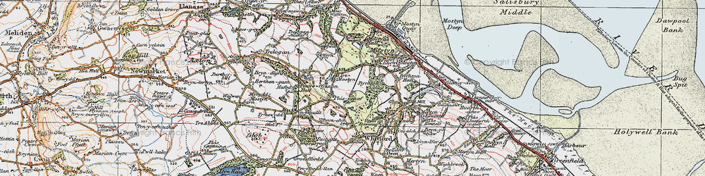Old map of Tre-Mostyn in 1924