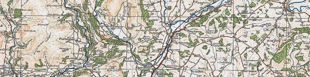 Old map of Brynhonddu in 1919