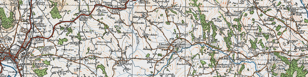 Old map of Treadam in 1919