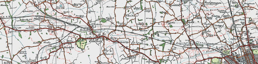 Old map of Treales in 1924
