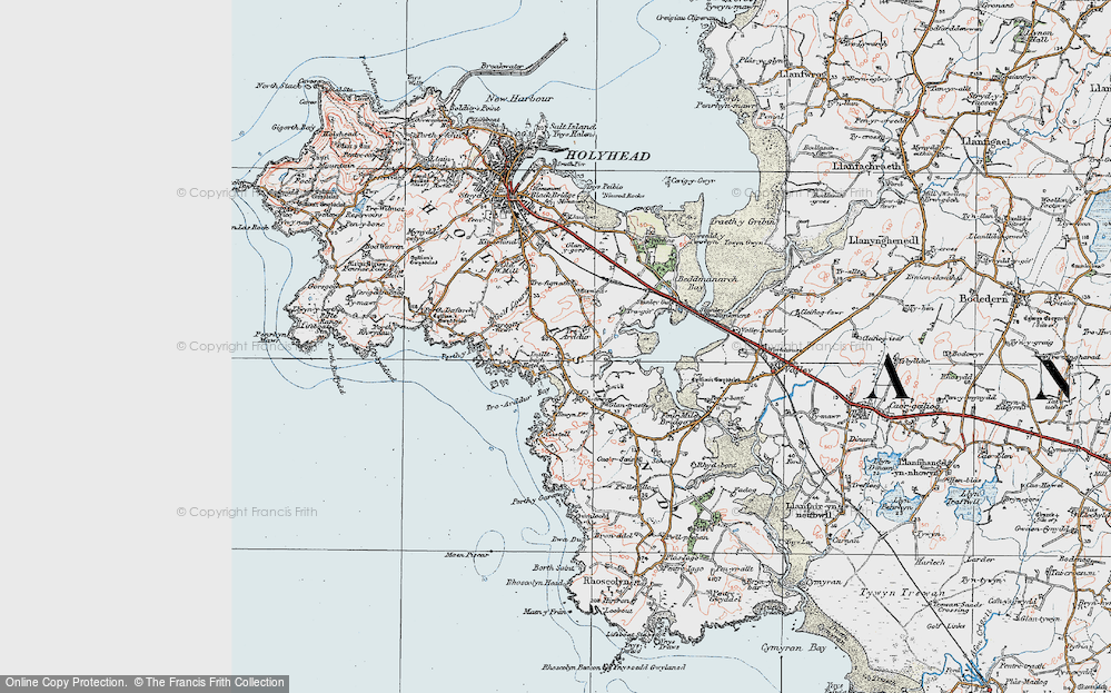 Old Map of Trearddur, 1922 in 1922