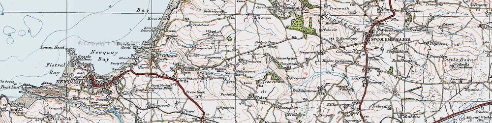 Old map of Nanswhyden in 1919