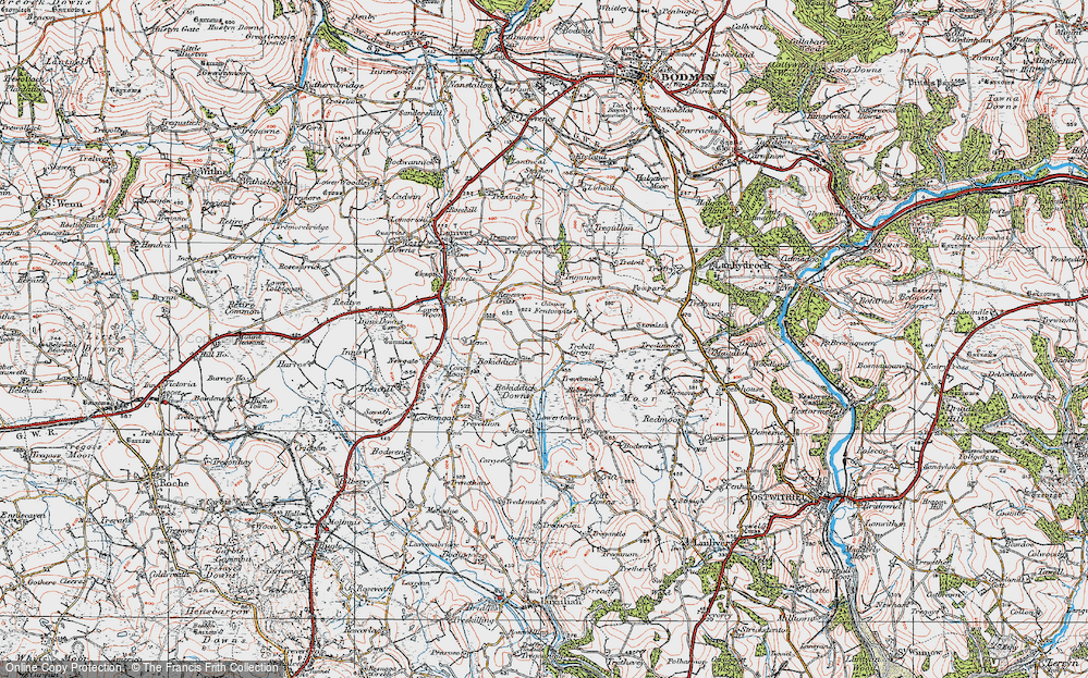 Old Map of Trebell Green, 1919 in 1919