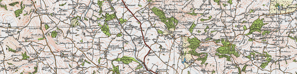 Old map of Treble's Holford in 1919