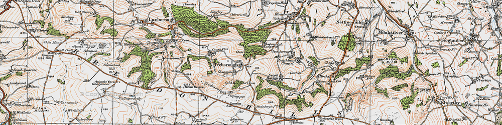 Old map of Brendon Hills in 1919