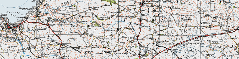 Old map of Trebudannon in 1919