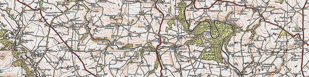 Old map of Treburley in 1919