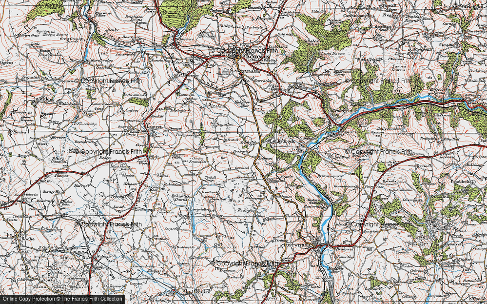 Old Map of Trebyan, 1919 in 1919