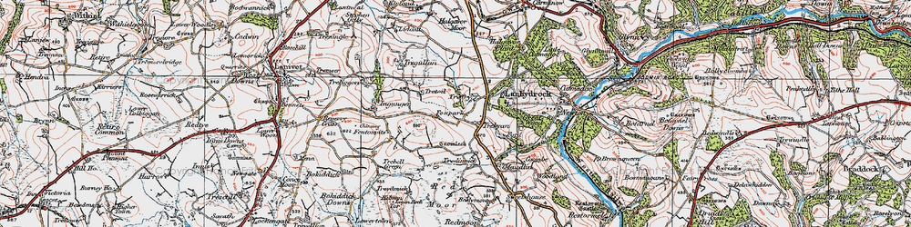 Old map of Trebyan in 1919