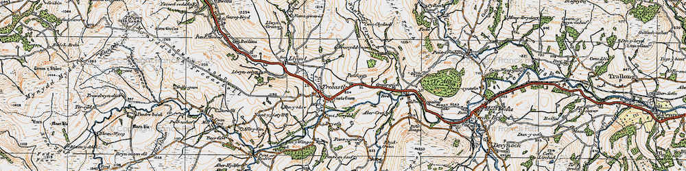 Old map of Abercrai in 1923