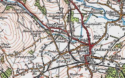 Old map of Trecenydd in 1919