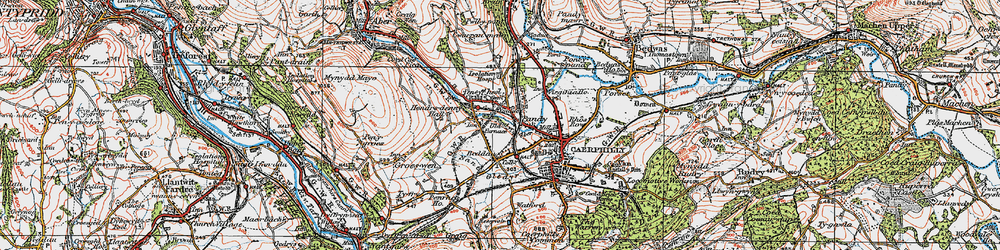 Old map of Trecenydd in 1919