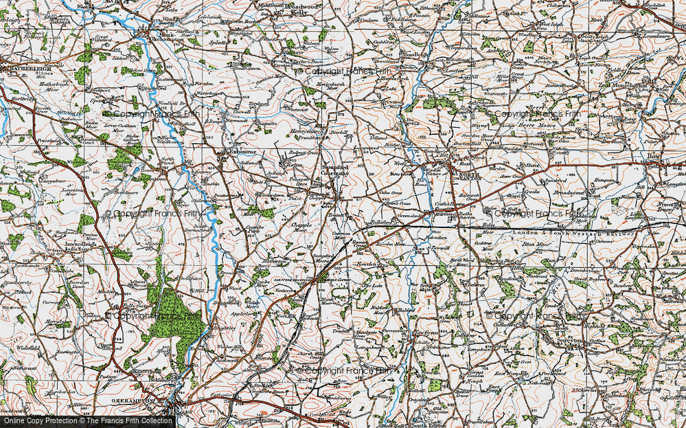 Old Map of Trecott, 1919 in 1919