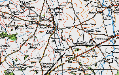 Old map of Trecott in 1919