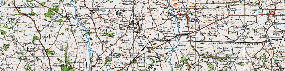 Old map of Trecott in 1919