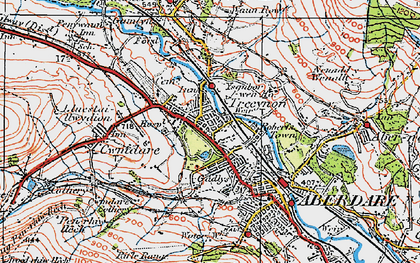 Old map of Trecynon in 1923