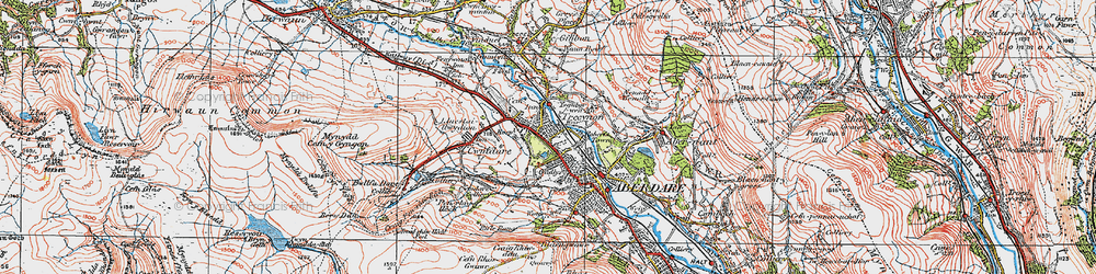 Old map of Trecynon in 1923