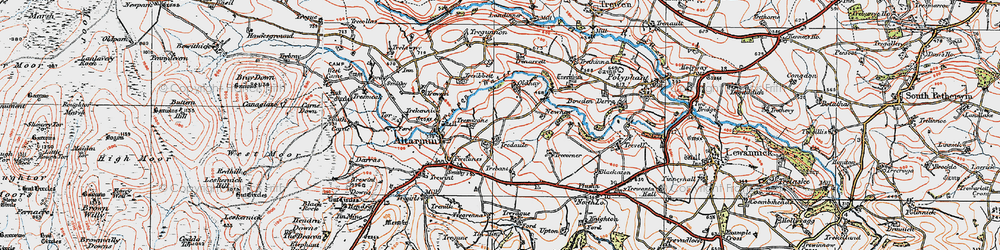 Old map of Tredaule in 1919