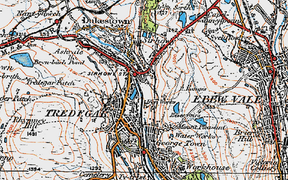 Old map of Tredegar in 1919
