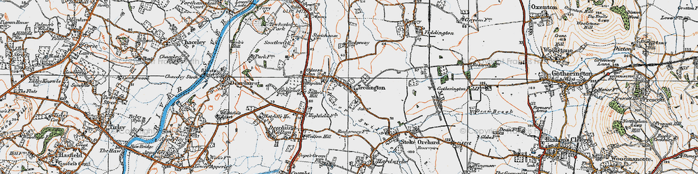 Old map of Tredington in 1919