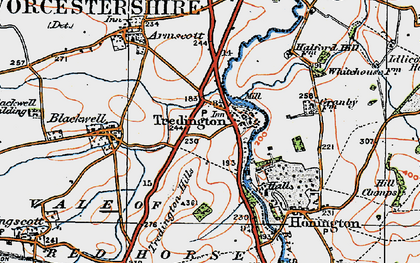 Old map of Tredington in 1919