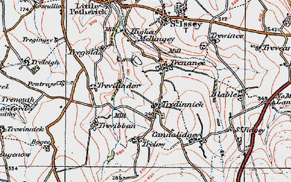 Old map of Trevibban in 1919