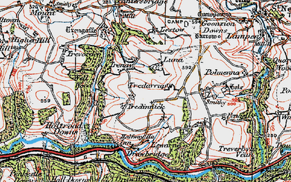 Old map of Ley in 1919