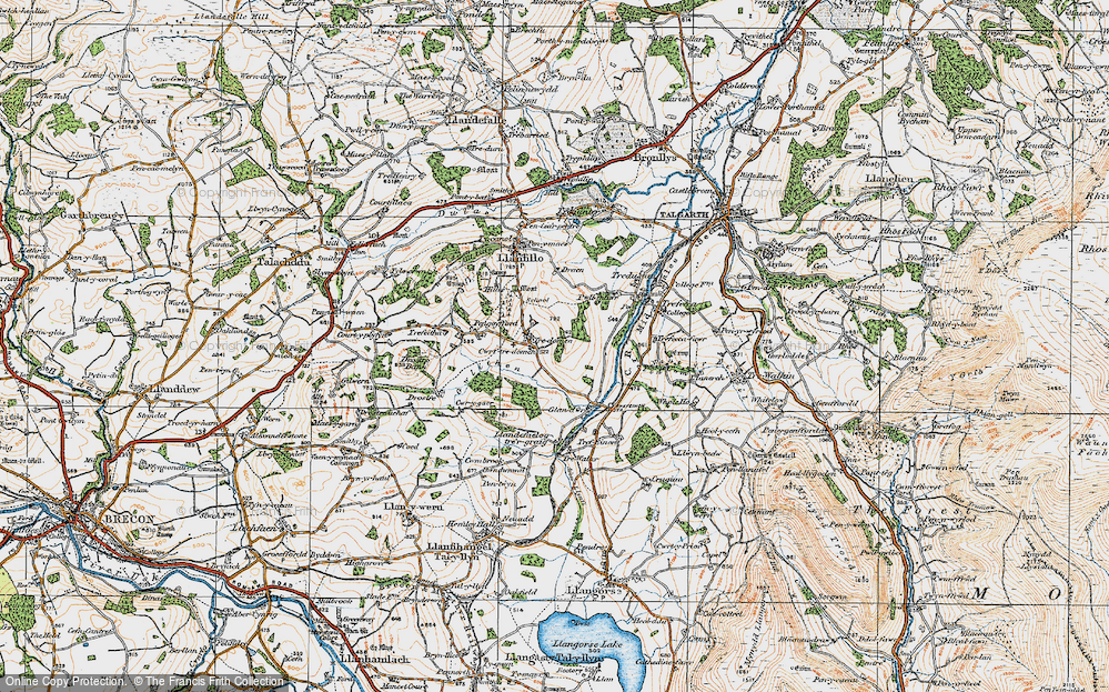 Old Map of Tredomen, 1919 in 1919
