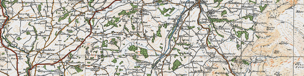 Old map of Tredomen in 1919