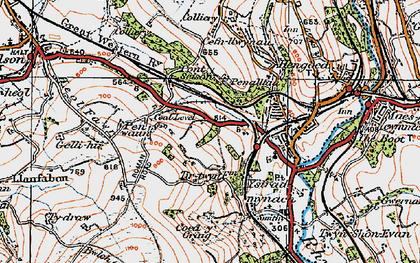 Old map of Tredomen in 1919
