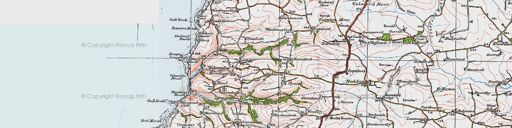 Old map of Tredown in 1919