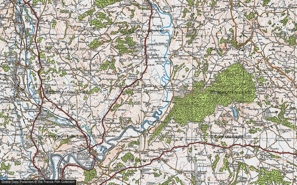 Old Map of Historic Map covering Llwyncelyn in 1919