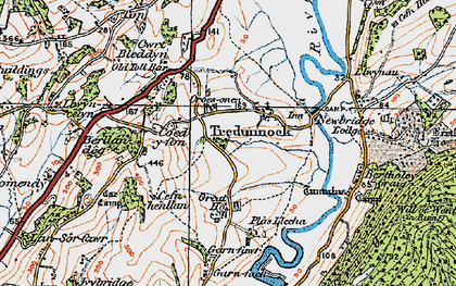 Old map of Tredunnock in 1919