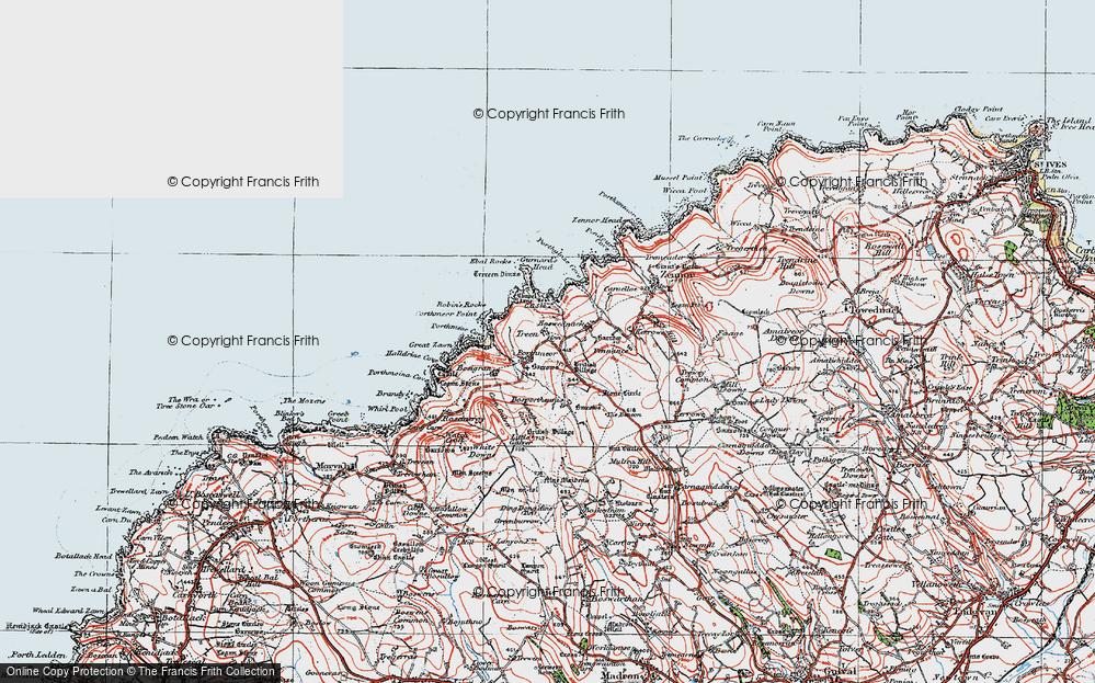 Old Map of Treen, 1919 in 1919