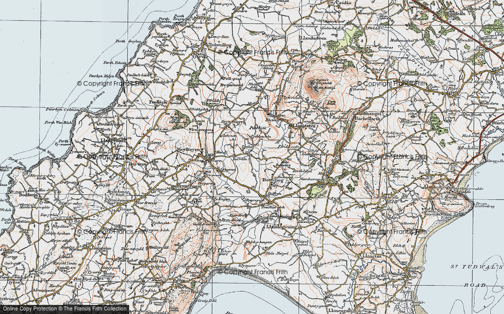 Old Map of Trefaes, 1922 in 1922