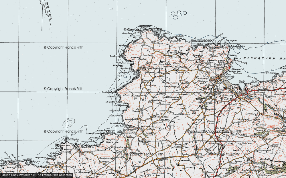 Old Map of Historic Map covering Ynys Melyn in 1923
